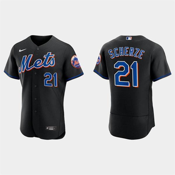 Men's New York Mets #21 Max Scherzer Black Flex Base Stitched Jersey Men's New York Mets #21 Max Scherzer Black Flex Base Stitched Jersey